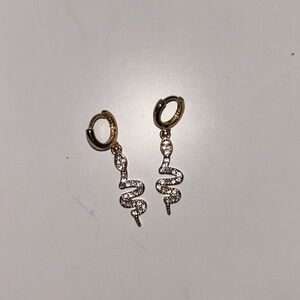Gold Snake Hoop Earrings